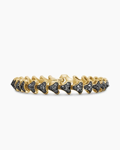 Armory Link Bracelet in 18K Yellow Gold with Pavé, 9.5mm