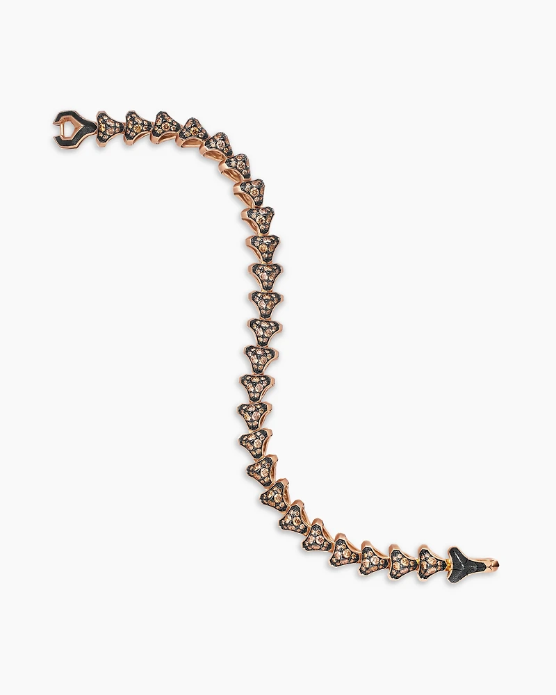 Armory® Link Bracelet in 18K Rose Gold with Cognac Diamonds, 9.5mm