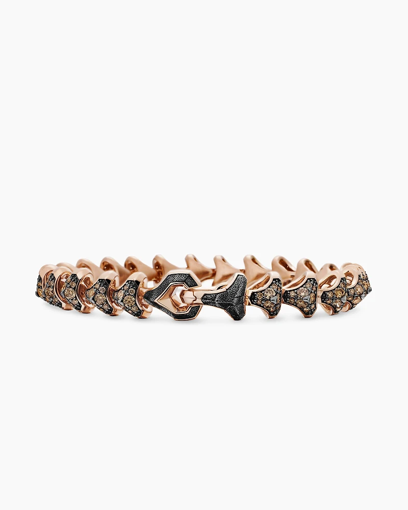 Armory® Link Bracelet in 18K Rose Gold with Cognac Diamonds, 9.5mm