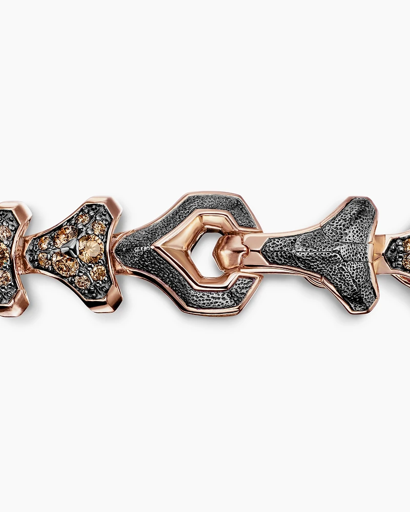 Armory® Link Bracelet in 18K Rose Gold with Cognac Diamonds, 9.5mm