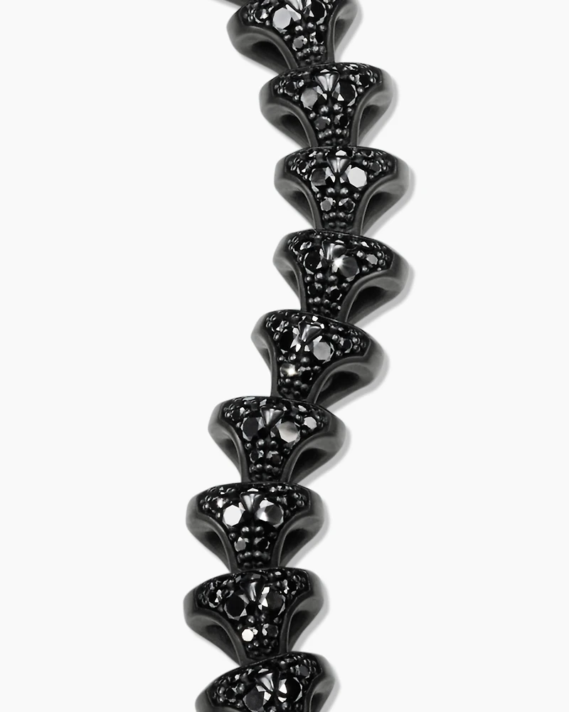 Armory® Link Bracelet in Black Titanium with Black Diamonds, 9.5mm