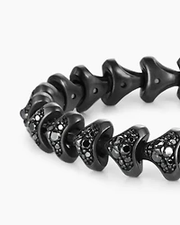 Armory® Link Bracelet in Black Titanium with Black Diamonds, 9.5mm