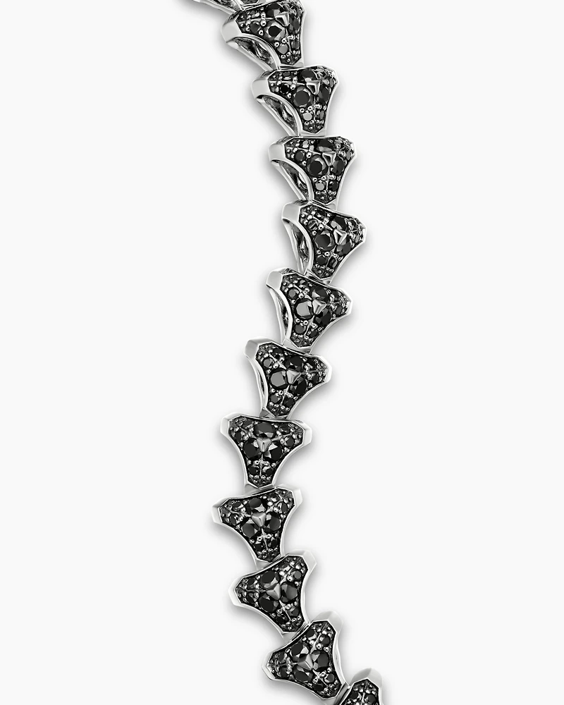 Armoury® Link Bracelet in Sterling Silver with Pavé Black Diamonds, 9.5mm