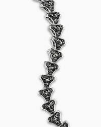 Armoury® Link Bracelet in Sterling Silver with Pavé Black Diamonds, 9.5mm