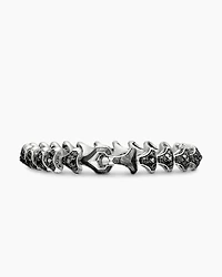 Armoury® Link Bracelet in Sterling Silver with Pavé Black Diamonds, 9.5mm