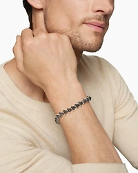 Armoury® Link Bracelet in Sterling Silver with Pavé Black Diamonds, 9.5mm