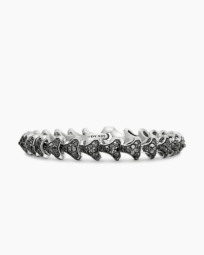 Armoury® Link Bracelet in Sterling Silver with Pavé Black Diamonds, 9.5mm