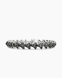 Armoury® Link Bracelet in Sterling Silver with Pavé Black Diamonds, 9.5mm