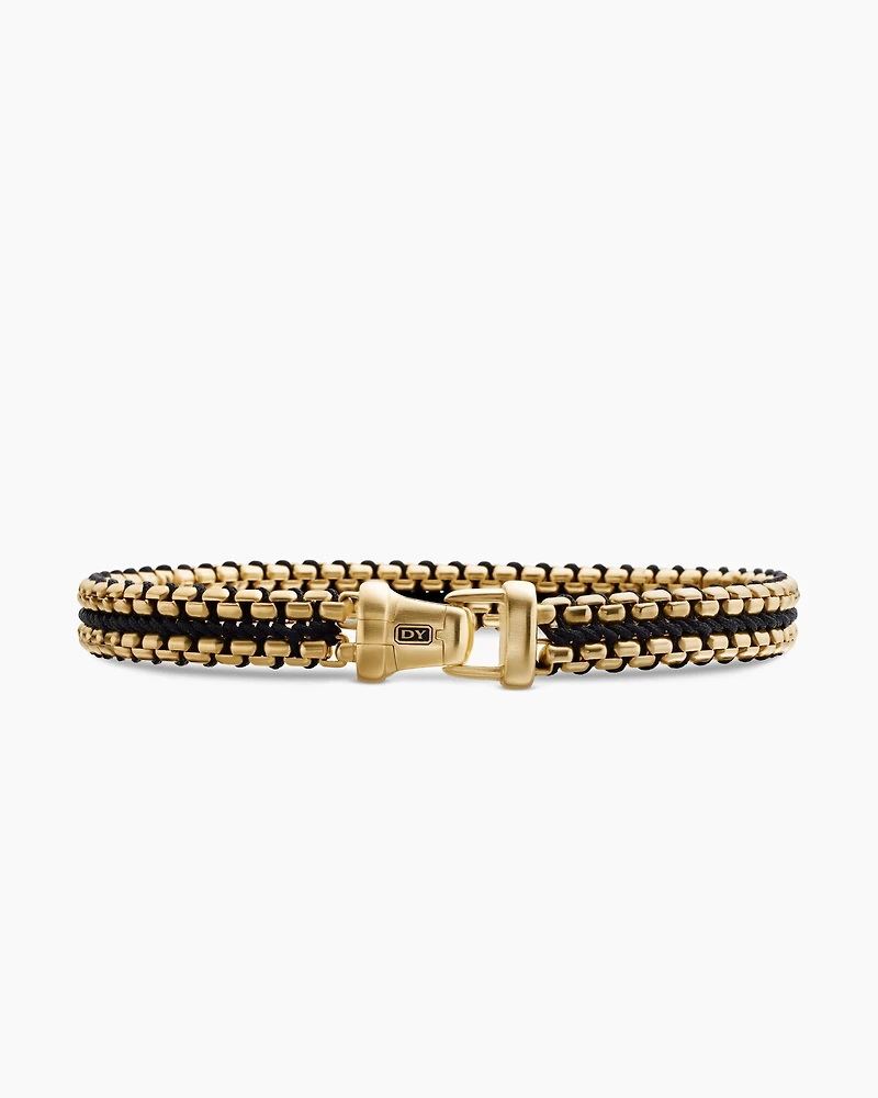 Woven Box Chain Bracelet with 18K Yellow Gold, 10mm