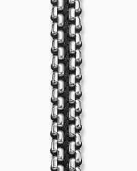 Woven Box Chain Bracelet Sterling Silver with Black Nylon, 12mm