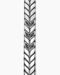 Chevron Woven Bracelet Sterling Silver with Black Diamonds and Nylon