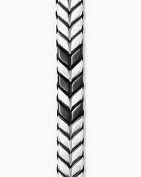 Chevron Woven Bracelet in Black Titanium with Sterling Silver and Black Nylon, 12mm