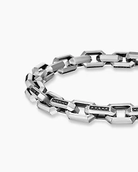 Streamline® Heirloom Chain Link Bracelet Sterling Silver with Pavé Black Diamonds, 7.5mm