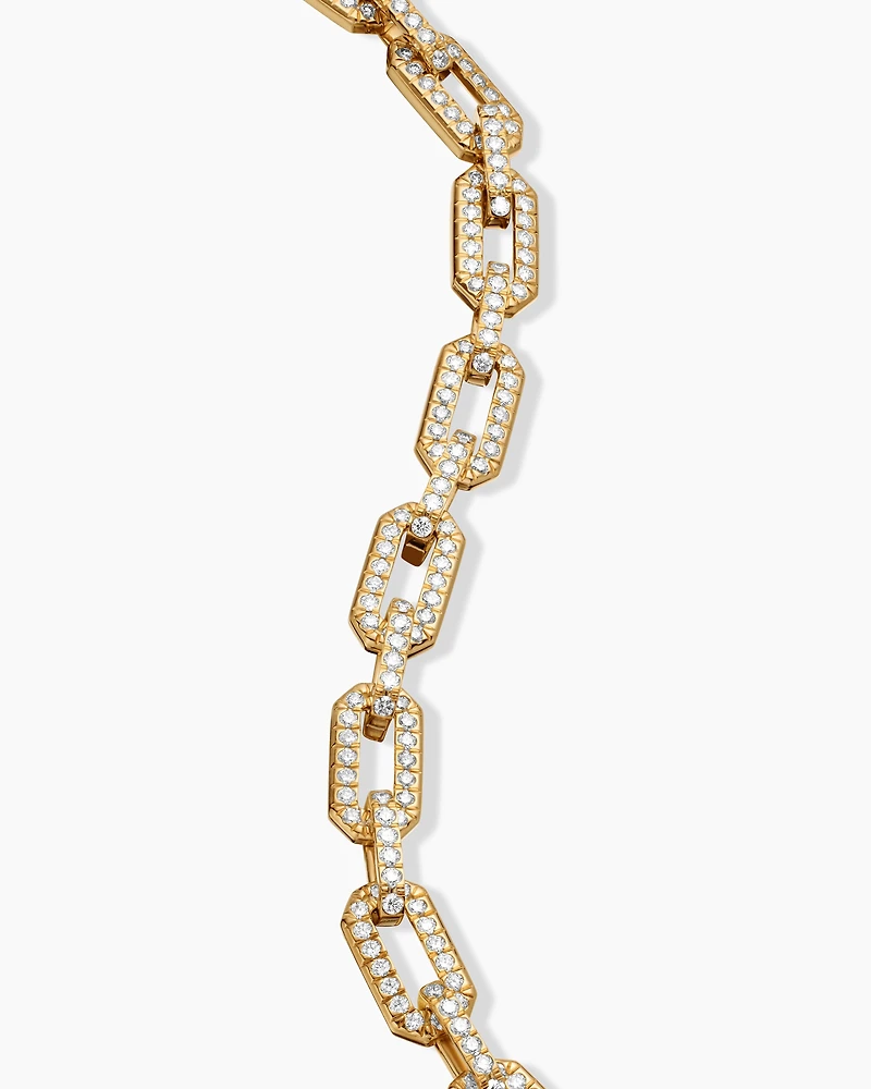Pavé Chain Bracelet in 18K Yellow Gold with Diamonds, 7mm