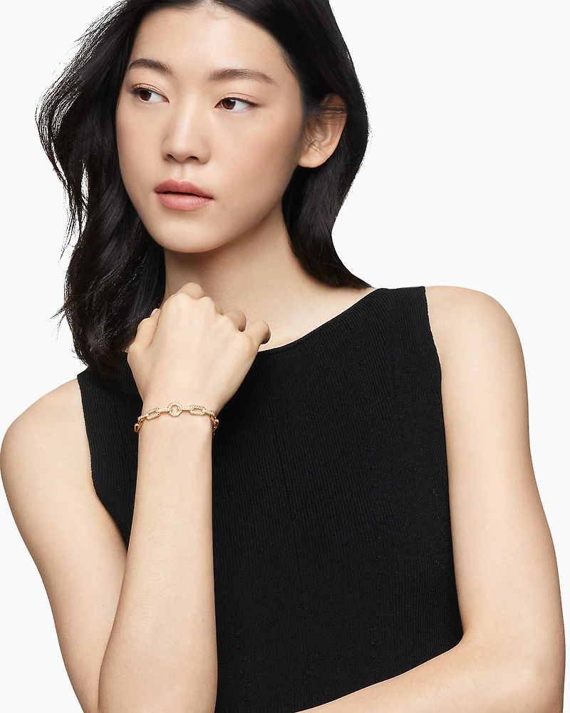 Pavé Chain Bracelet in 18K Yellow Gold with Diamonds, 7mm