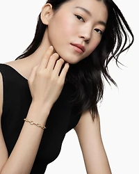 Pavé Chain Bracelet in 18K Yellow Gold with Diamonds, 7mm