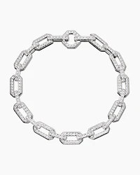 Pavé Chain Bracelet in 18K White Gold with Diamonds, 7mm