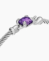 Chatelaine® Bracelet Sterling Silver with Amethyst and Diamonds, 3mm