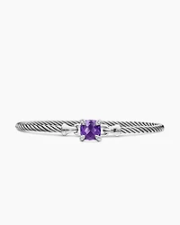 Chatelaine® Bracelet Sterling Silver with Amethyst and Diamonds, 3mm