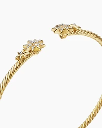 Petite Starburst Cable Bracelet 18K Yellow Gold with Diamonds, 2.6mm