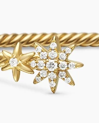 Petite Starburst Cable Bracelet 18K Yellow Gold with Diamonds, 2.6mm