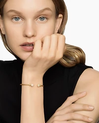 Petite Starburst Cable Bracelet 18K Yellow Gold with Diamonds, 2.6mm