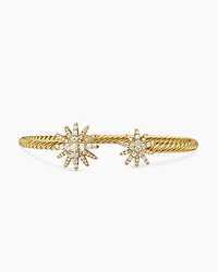 Starburst Cable Bracelet 18K Yellow Gold with Diamonds, 3.5mm
