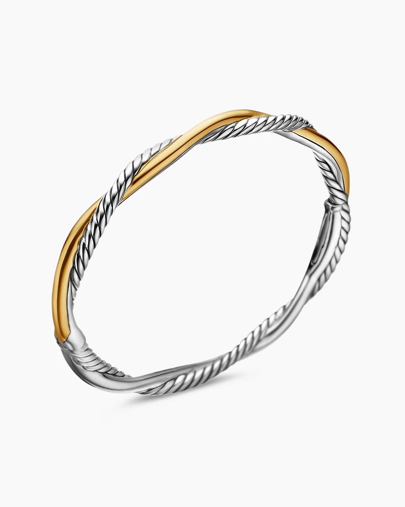Petite Infinity Bracelet Sterling Silver with 14K Yellow Gold, 4.4mm