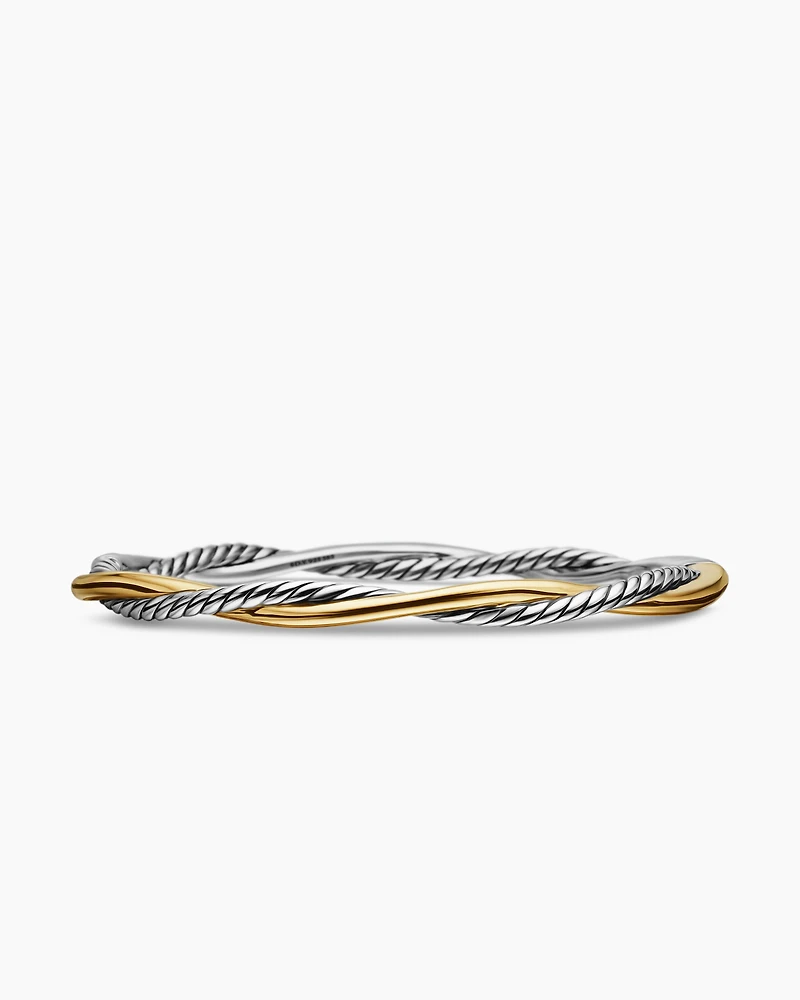 Petite Infinity Bracelet Sterling Silver with 14K Yellow Gold, 4.4mm