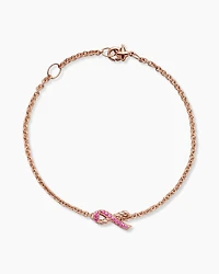 Cable Collectibles® Ribbon Chain Bracelet in 18K Rose Gold with Pavé Pink Sapphires, 15mm