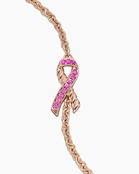 Cable Collectibles® Ribbon Chain Bracelet in 18K Rose Gold with Pavé Pink Sapphires, 15mm