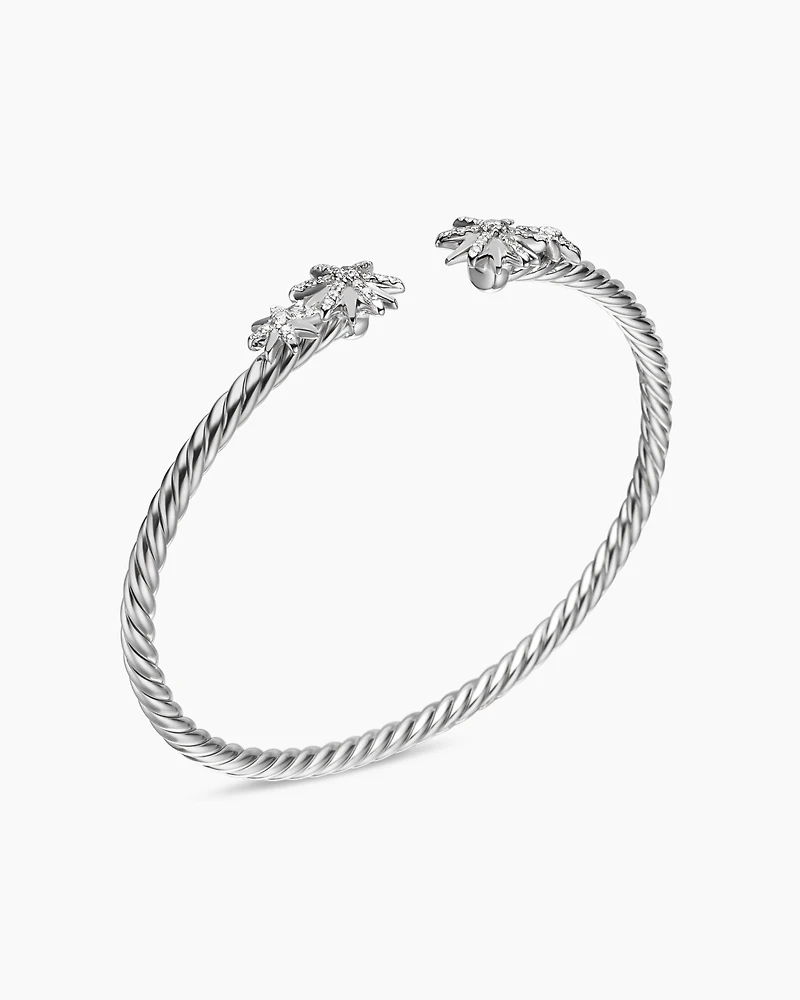 Starburst Cable Bracelet with Diamonds, 3.5mm