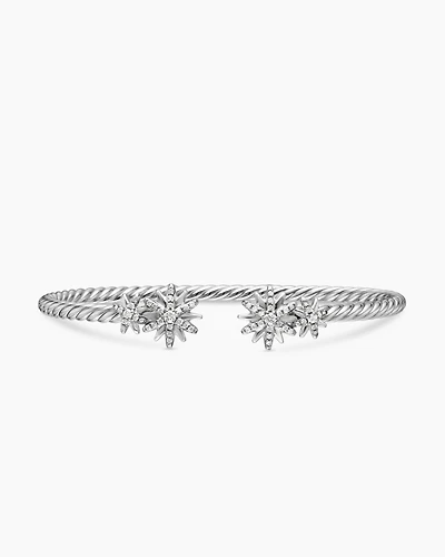 Starburst Cable Bracelet with Diamonds, 3.5mm