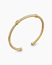 Petite Helena Cablespira® Station Bracelet 18K Yellow Gold with Diamonds, 3mm