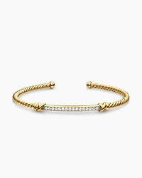 Petite Helena Cablespira® Station Bracelet 18K Yellow Gold with Diamonds, 3mm