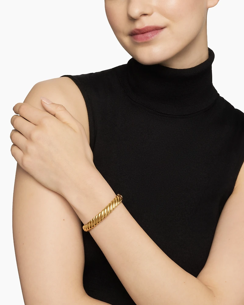 Sculpted Cable Bracelet in 18K Yellow Gold, 10mm