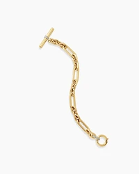 Lexington Chain Bracelet 18K Yellow Gold with Diamonds, 9.8mm