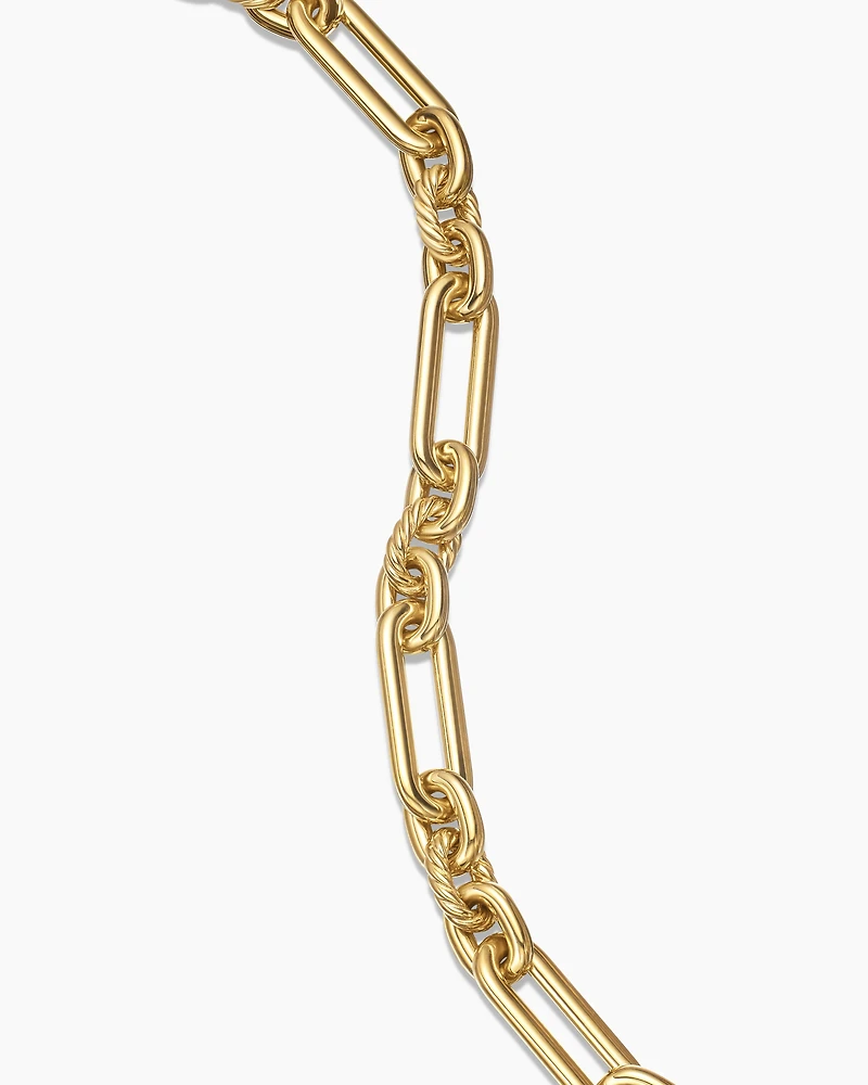 Lexington Chain Bracelet 18K Yellow Gold with Diamonds, 9.8mm