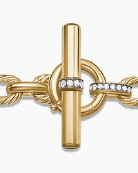 Lexington Chain Bracelet 18K Yellow Gold with Diamonds, 9.8mm