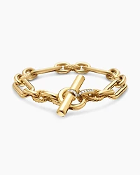 Lexington Chain Bracelet 18K Yellow Gold with Diamonds, 9.8mm