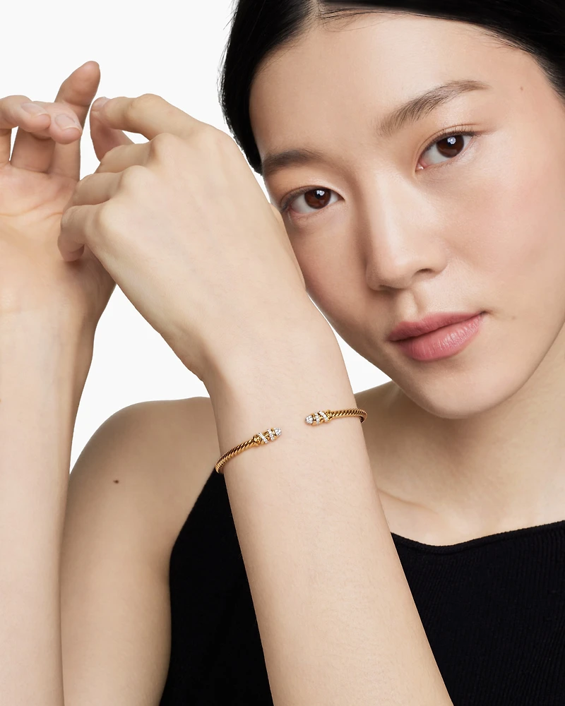 Petite Helena Bracelet 18K Yellow Gold with Diamonds, 3mm