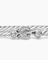 Cable Edge Bracelet Recycled Sterling Silver with Diamonds