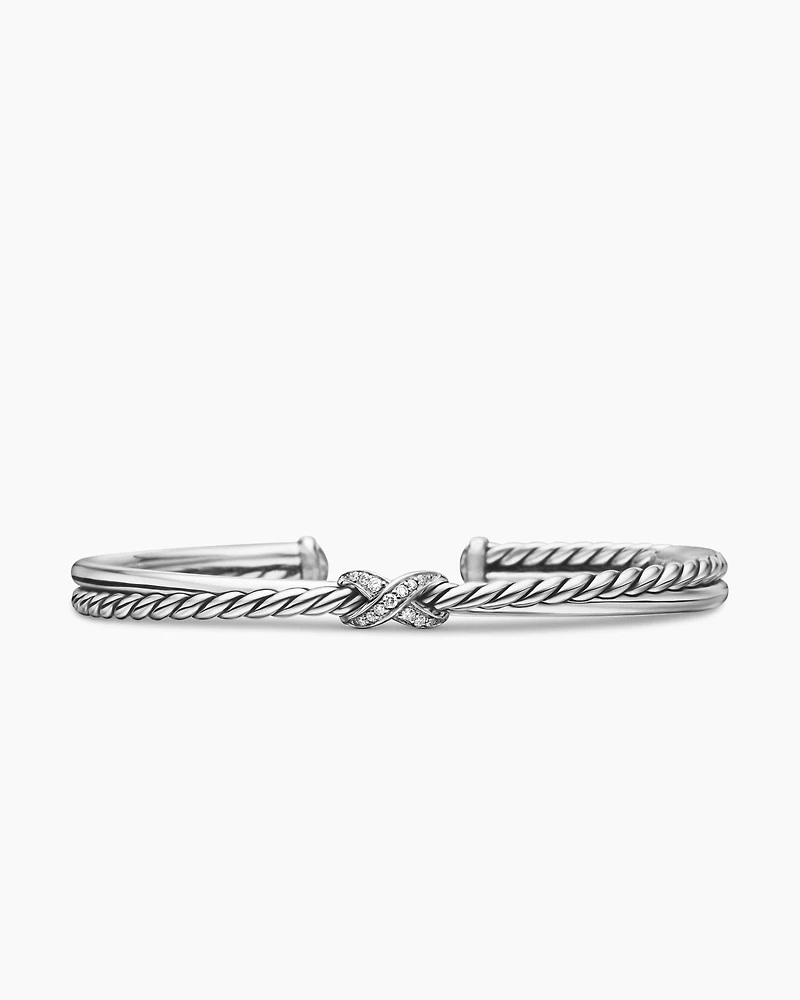 Petite X Center Station Bracelet with Diamonds, 5.2mm