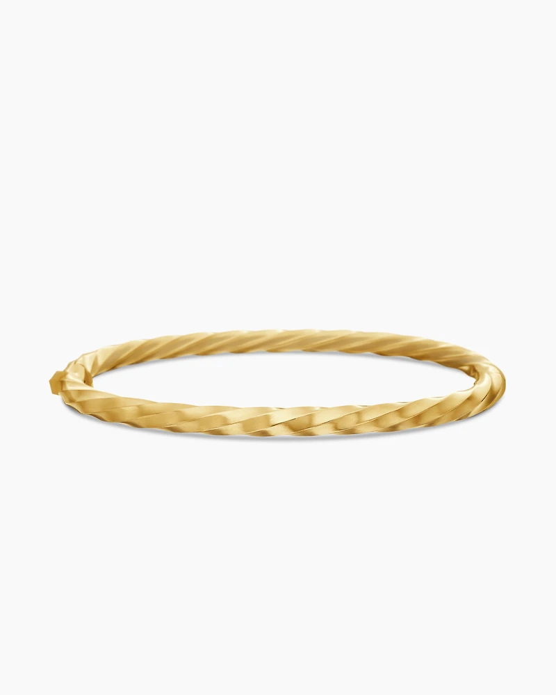 Cable Edge® Bangle Bracelet in 18K Yellow Gold, 4mm