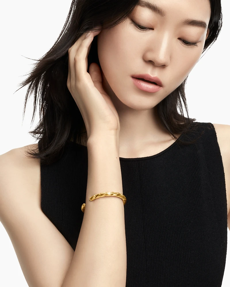 Cable Edge® Cuff Bracelet in 18K Yellow Gold, 5.5mm