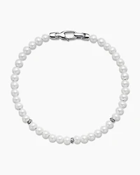 Bijoux Spiritual Beads Bracelet with Pearls and Sterling Silver, 4mm