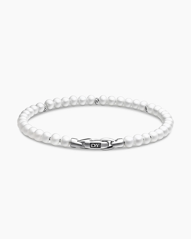 Bijoux Spiritual Beads Bracelet with Pearls and Sterling Silver, 4mm
