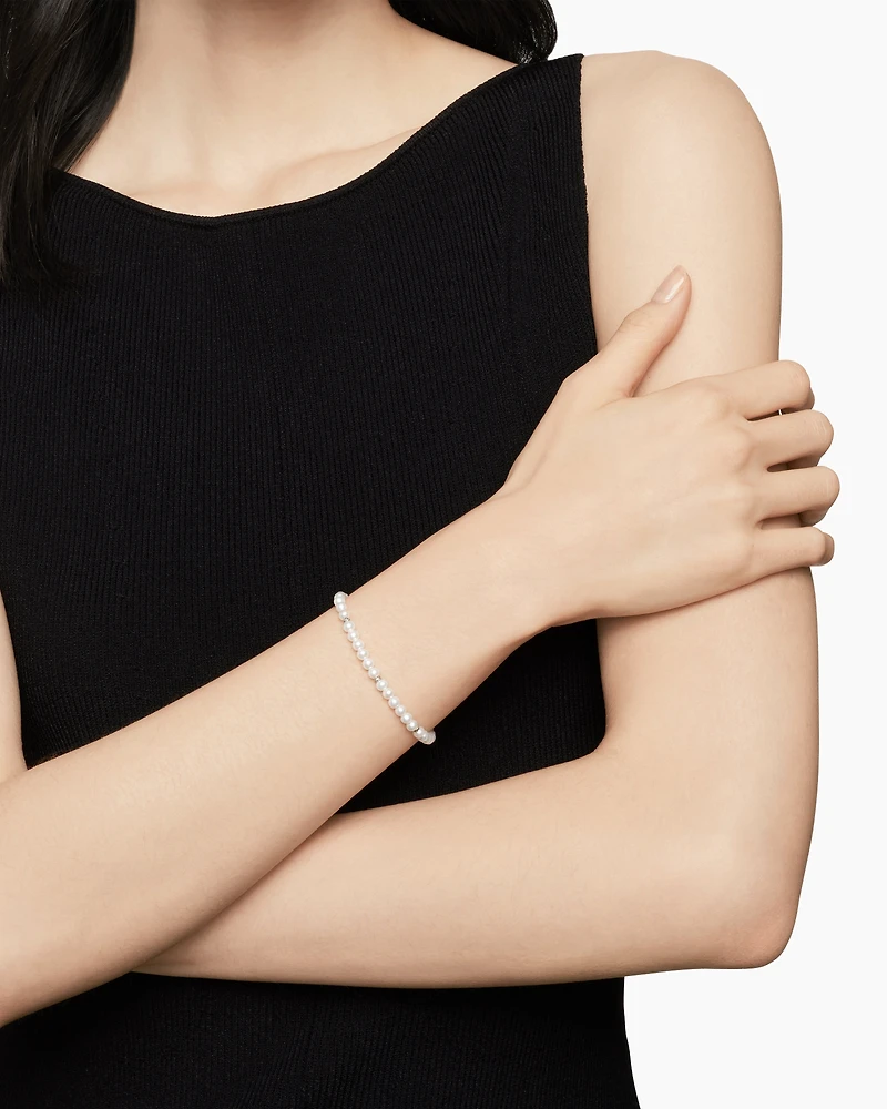 Bijoux Spiritual Beads Bracelet with Pearls and Sterling Silver, 4mm