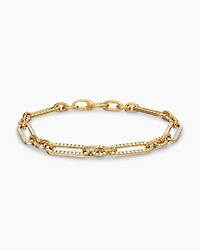 Lexington Chain Bracelet in 18K Yellow Gold with Full Pavé Diamonds, 6.5mm