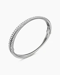 Pavé Crossover Two Row Bracelet 18K White Gold with Diamonds, 5.5mm